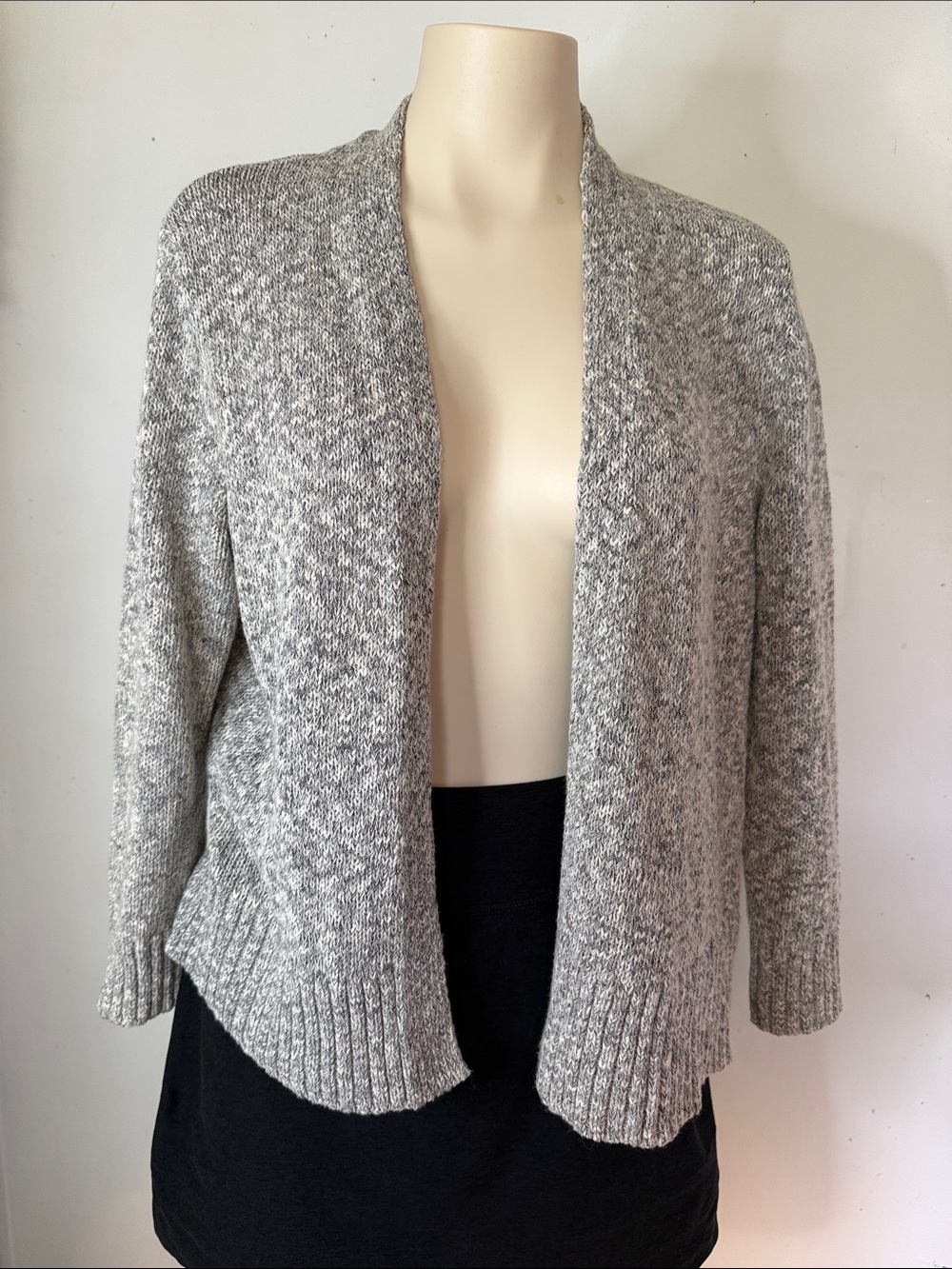 Cozy Open-Front Gray Women's Cardigan Sweater